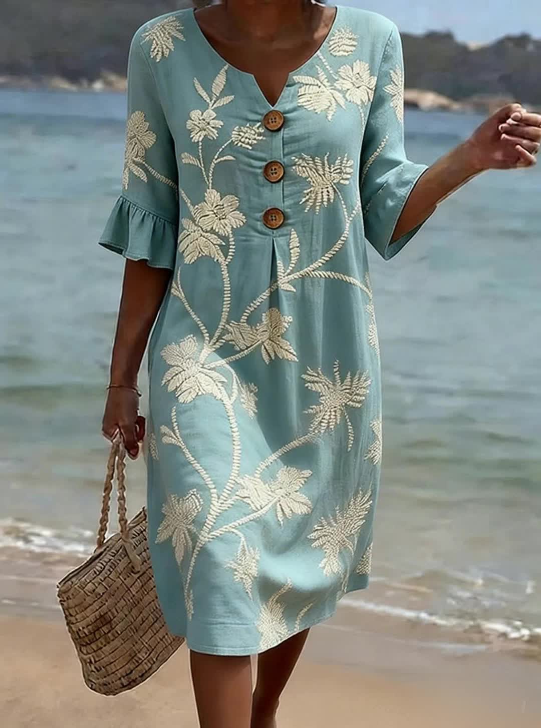 Valeria-Vestido casual de mujer con estampado floral