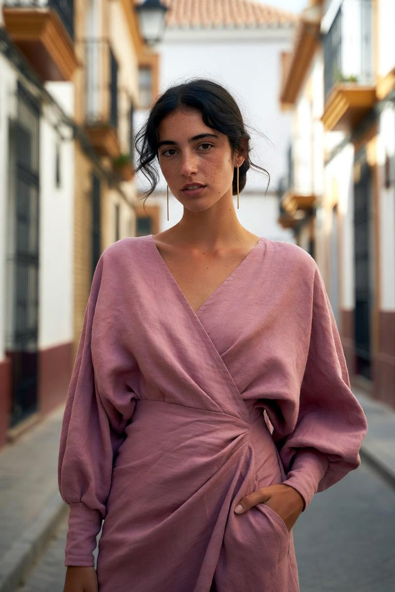 Lorena-Vestido Maxi con Escote en V